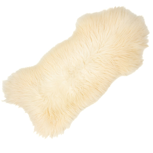 Large White Shaggy Thick Long Wool Swedish Sheepskin Rug