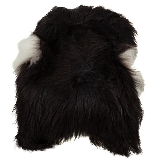Large Wide Black w White Sides Icelandic Sheepskin
