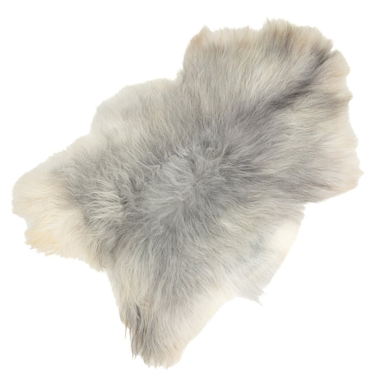 Large Wide Coarse Wool Gray White Icelandic Sheepskin Rug
