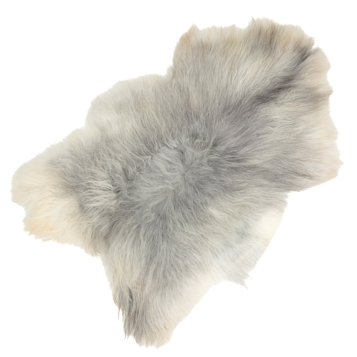 Large Wide Coarse Wool Gray White Icelandic Sheepskin Rug