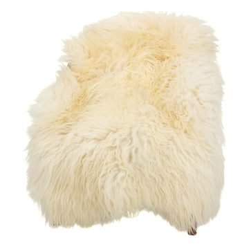 Large Long Coarse Wool Wide Ivory White Heidschnucke Sheepskin