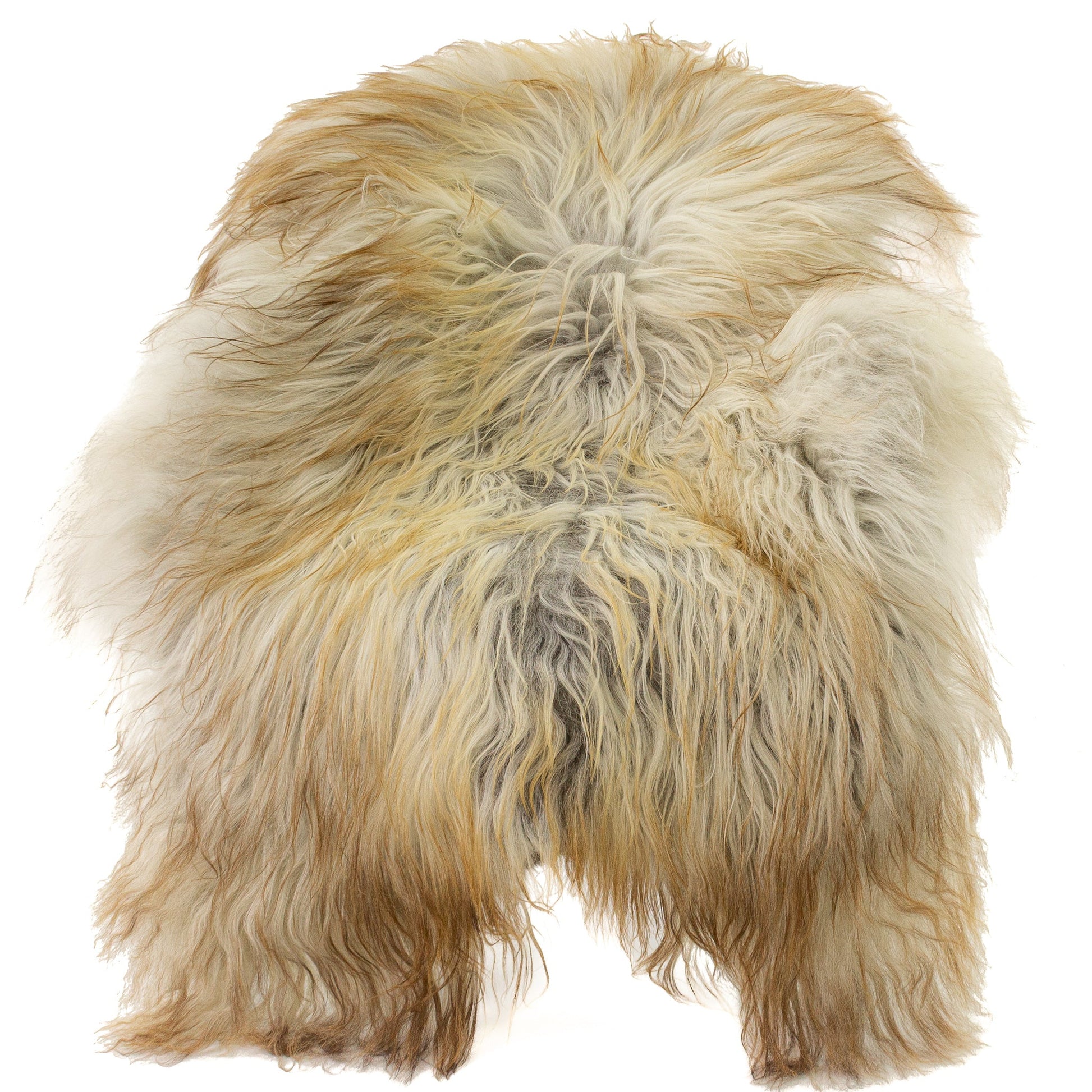 Large Wide Natural Gray Copper Brown Mix Icelandic Sheepskin