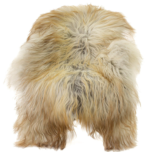 Large Wide Natural Gray Copper Brown Mix Icelandic Sheepskin