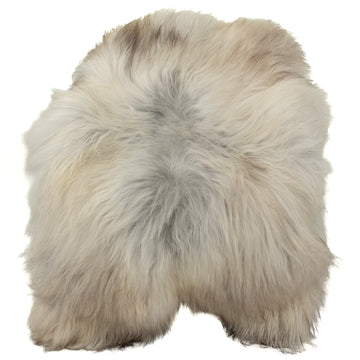 Large Wide Ivory White Gray Icelandic Sheepskin