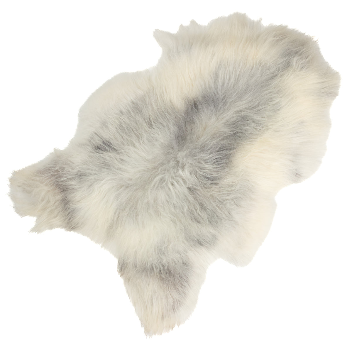 Large Wide White w Gray Icelandic Sheepskin Rug