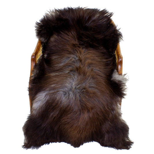 Large Long Wool Black Brown Gray Mix Sheepskin