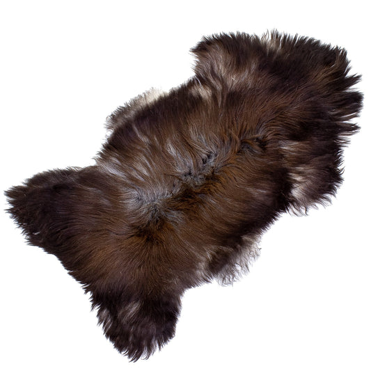 Large Long Wool Black Brown Gray Mix Sheepskin