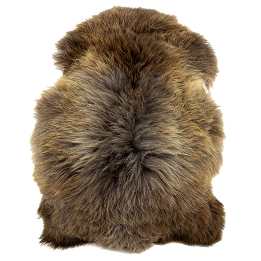 Large Long Wool Brown w Gray Sheepskin