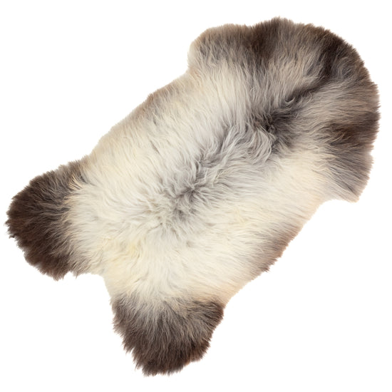 Long Wool Brown White Gray  Sheepskin Rug