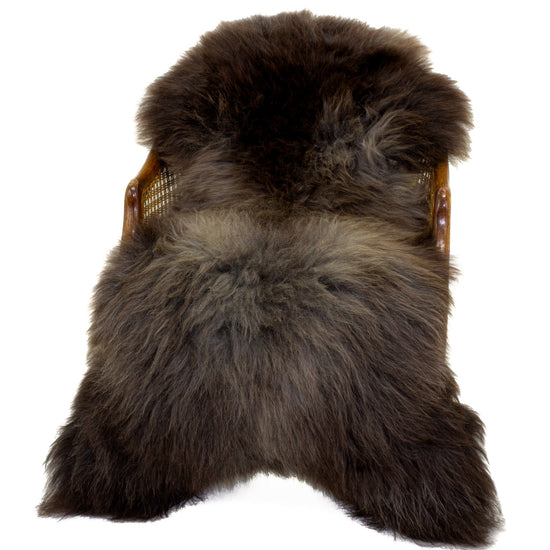 Large Long Wool Dark w Silver Gray Sheepskin