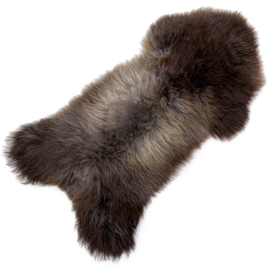 Large Long Wool Dark w Silver Gray Sheepskin