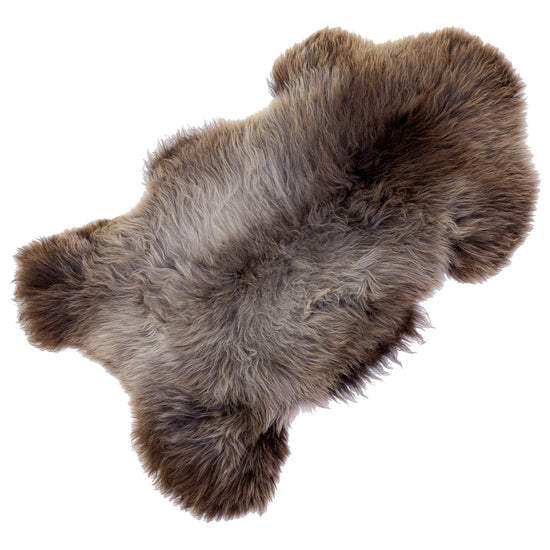 Long Wool Silver Gray w Brown Sheepskin