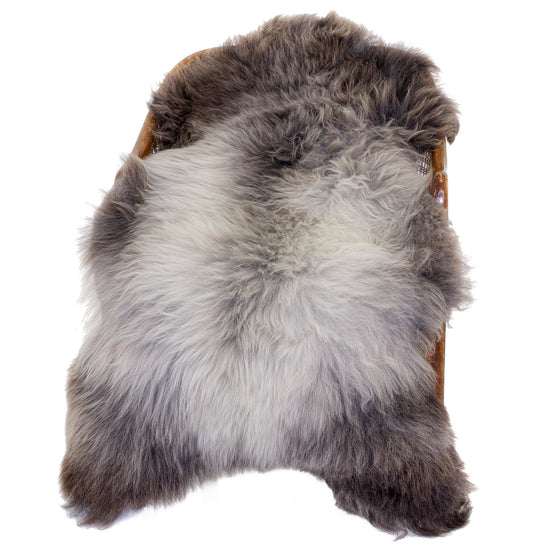 Long Wool Silver to Gray Sheepskin