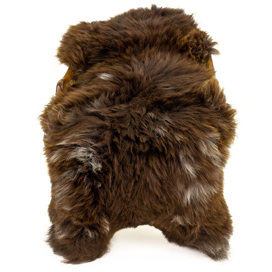 Large Long Wool Thick Cushy Brown w White Sheepskin