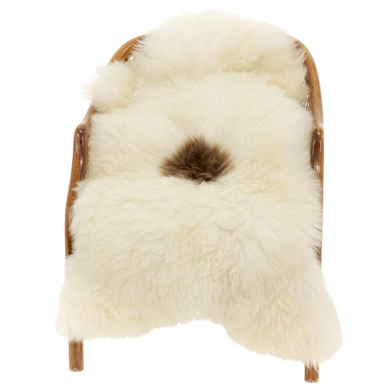 Long Wool White w Brown Dot Sheepskin