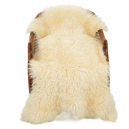 Rare Ivory White Tight Crimp Wool Swedish Sheepskin