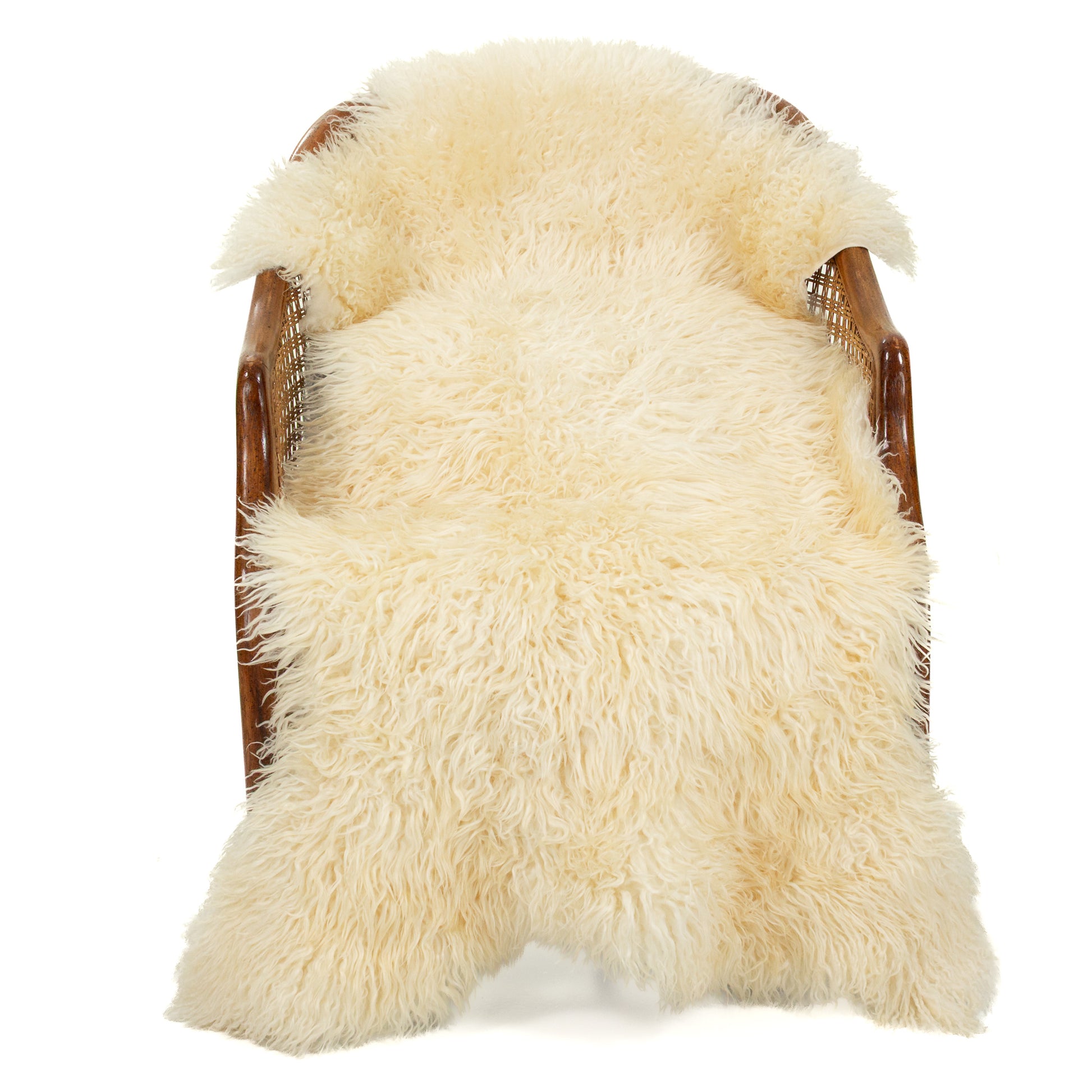 Rare Ivory White Tight Crimp Wool Swedish Sheepskin