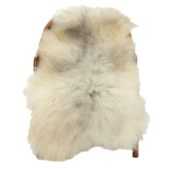 Shaggy White w Black Long Wool Swedish Sheepskin