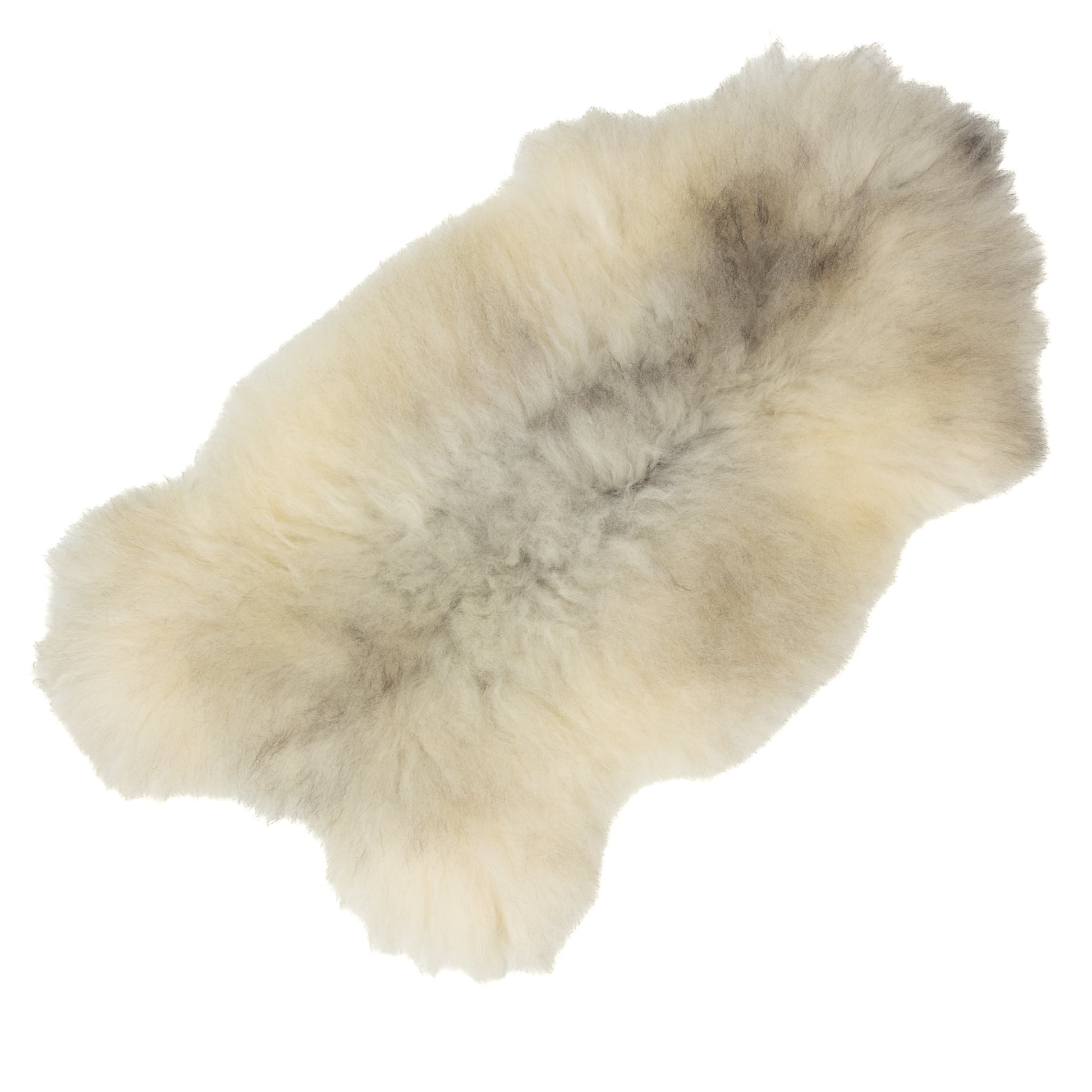 Shaggy White w Black Long Wool Swedish Sheepskin Rug