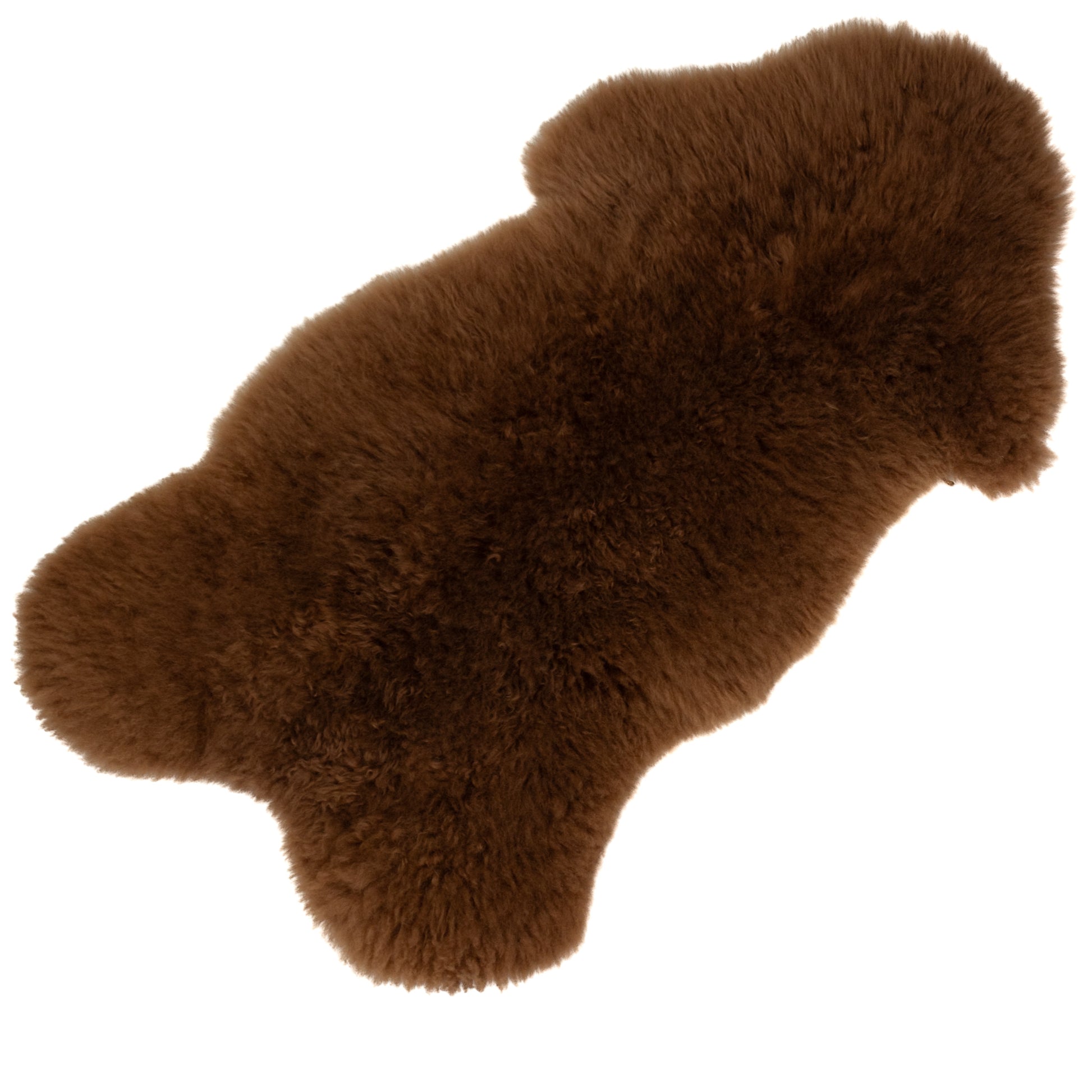 Short Soft Wool Brown Swedish Sheepskin Rug