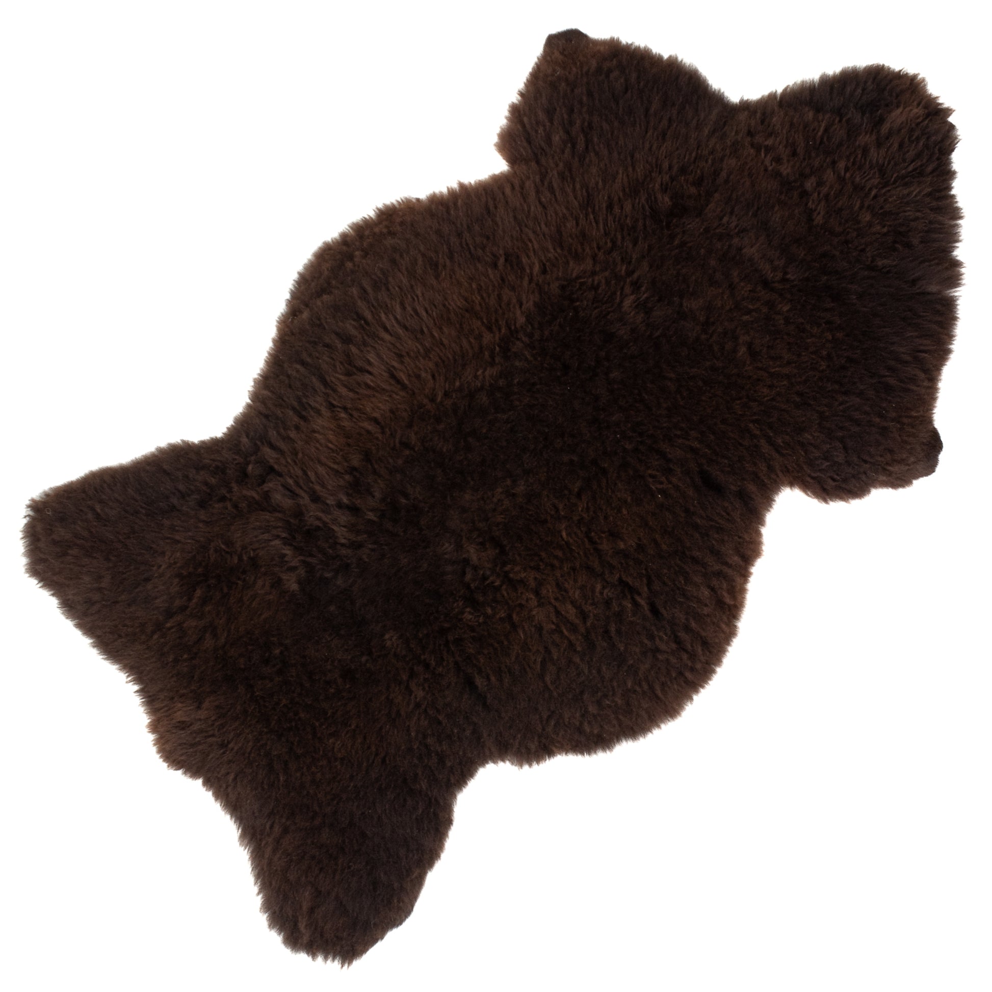 Short Soft Wool Dark Brown Swedish Sheepskin Rug