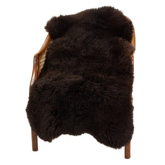 Short Soft Wool Dark Brown Swedish Sheepskin