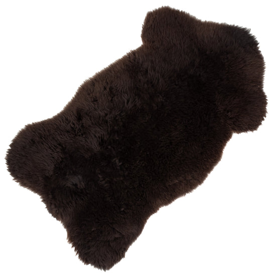 Short Soft Wool Dark Brown Swedish Sheepskin Rug