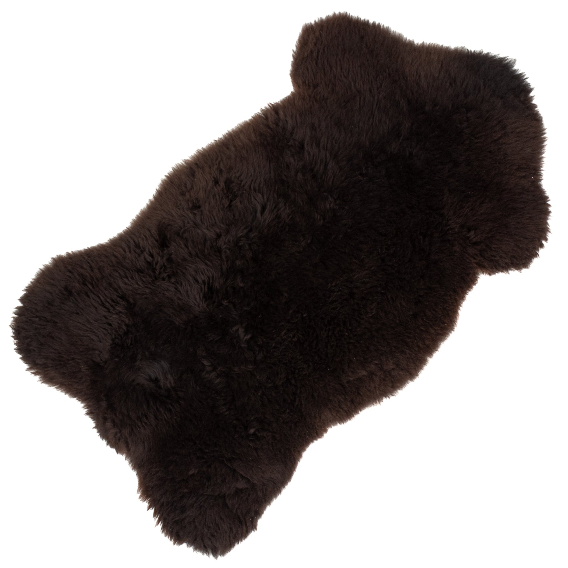 Short Soft Wool Dark Brown Swedish Sheepskin Rug