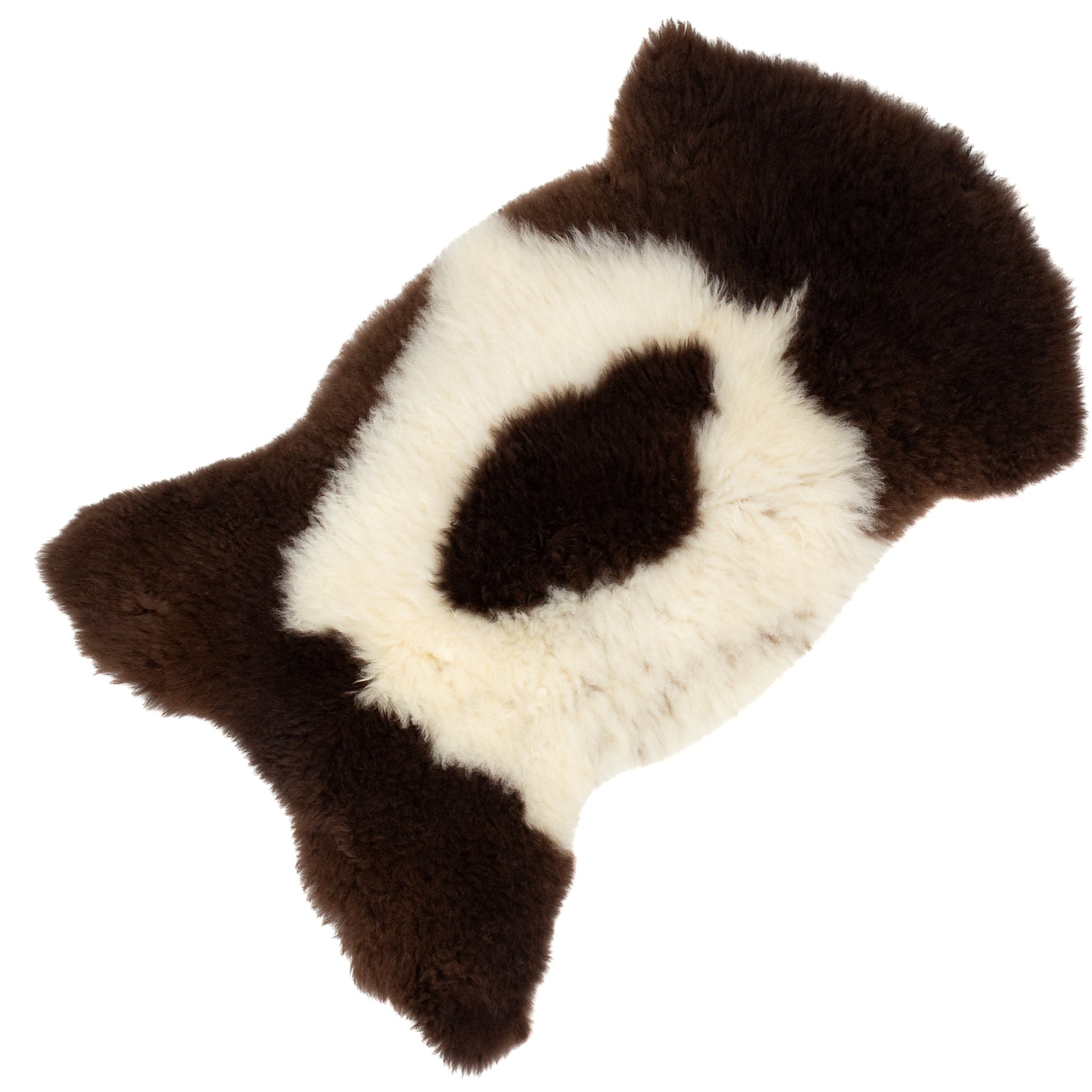Short Soft Wool Dark Pattern Swedish Sheepskin Rug