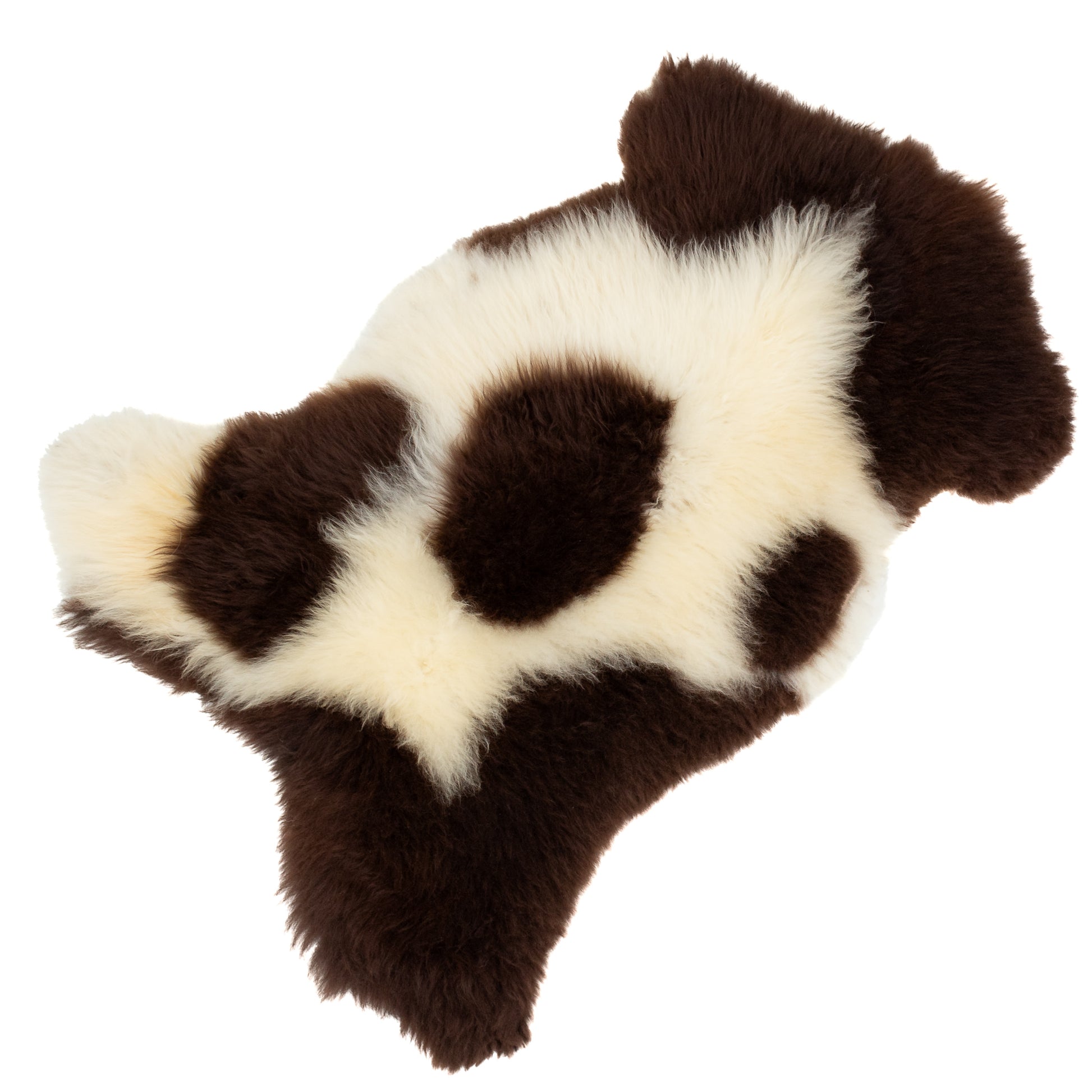Short Soft Wool Dark Spot Swedish Sheepskin Rug