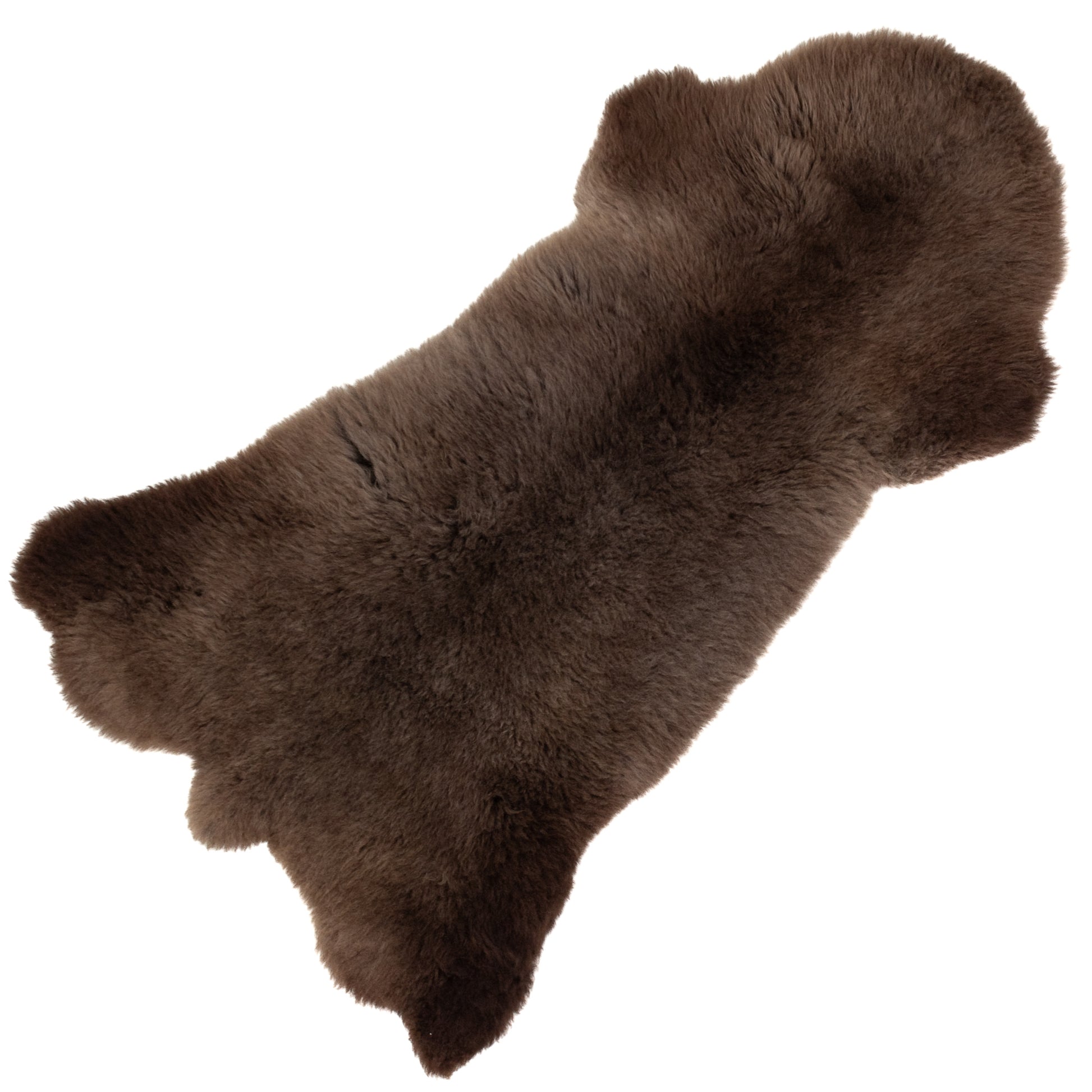 Short Soft Wool Grayish Brown Swedish Sheepskin Rug
