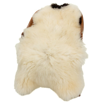 Short Soft Wool White w Black Swedish Sheepskin