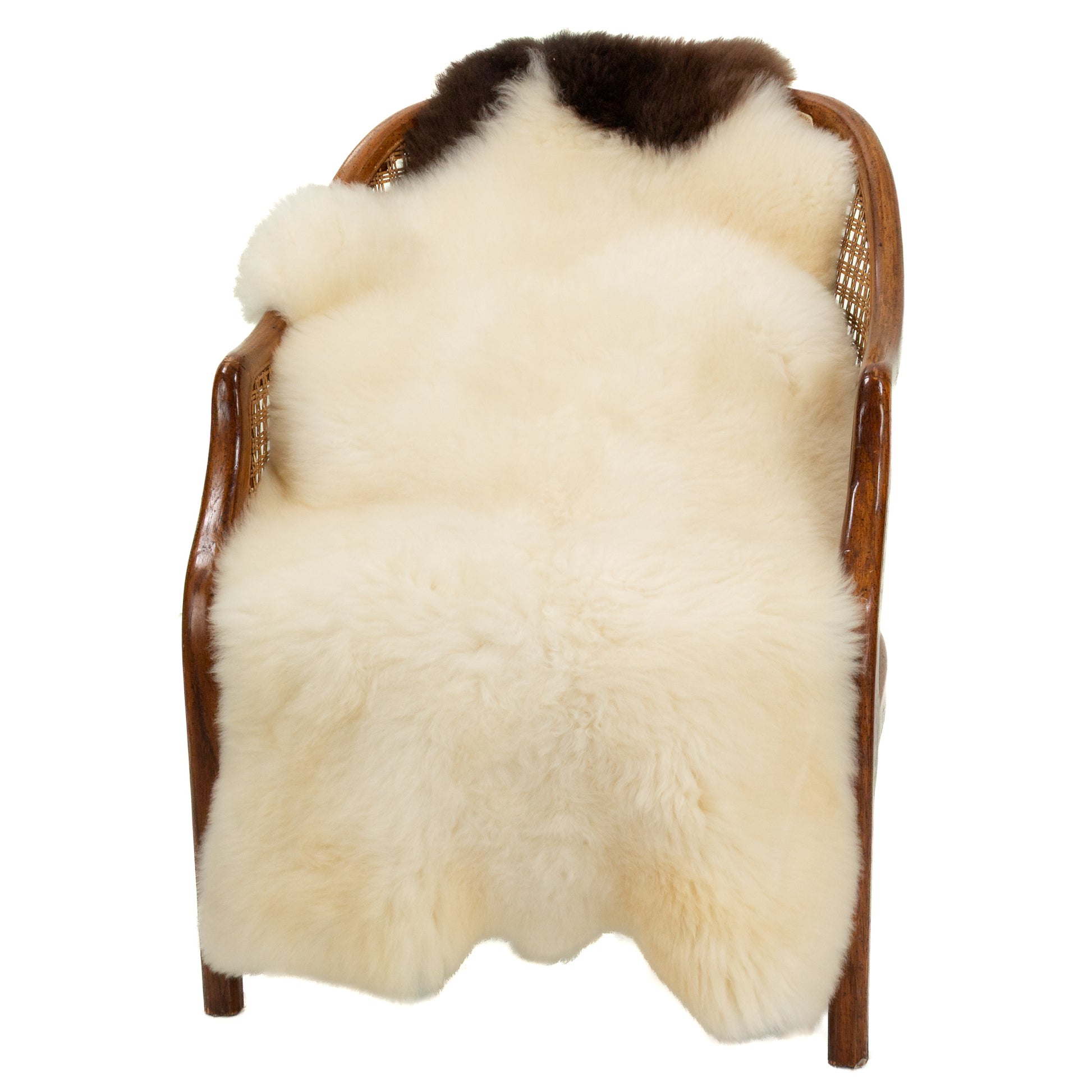 Short Soft Wool White w Dark Piebald Swedish Sheepskin