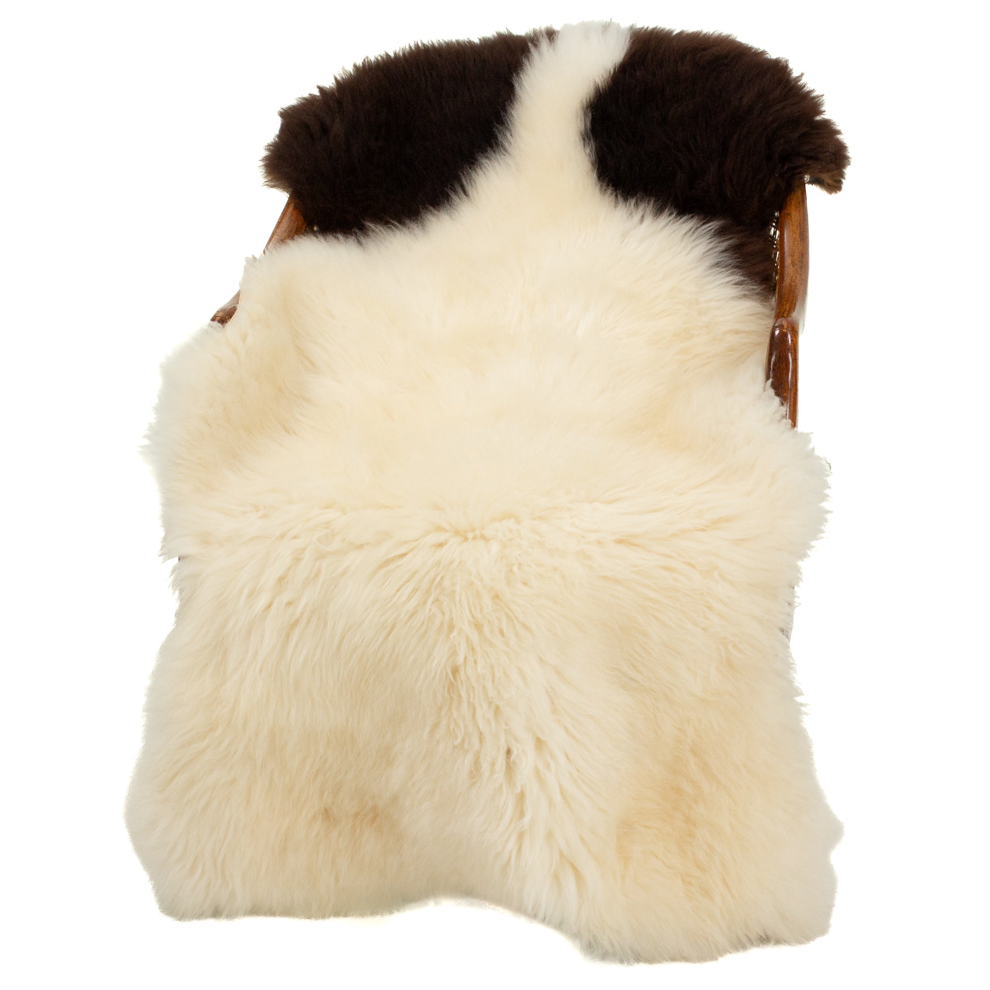 Short Soft Wool White w Dark Piebald Swedish Sheepskin