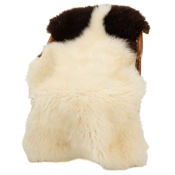 Short Soft Wool White w Dark Piebald Swedish Sheepskin