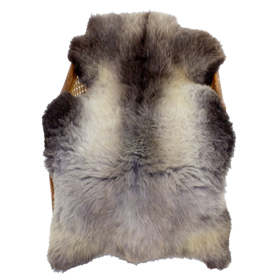 Short Wool Black and Silver Sheepskin
