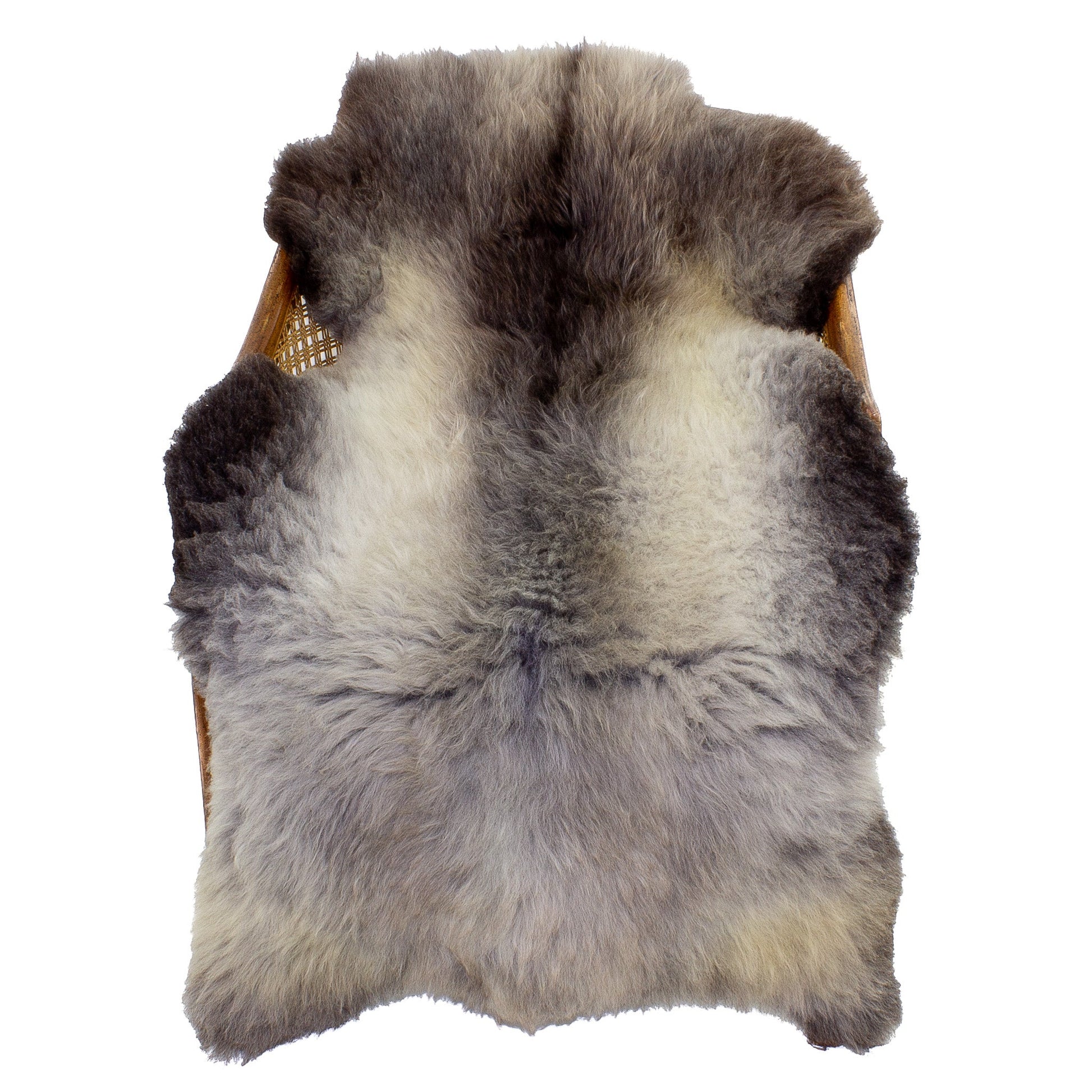 Short Wool Black and Silver Sheepskin