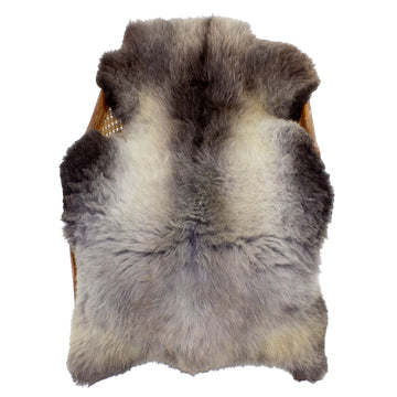 Short Wool Black and Silver Sheepskin