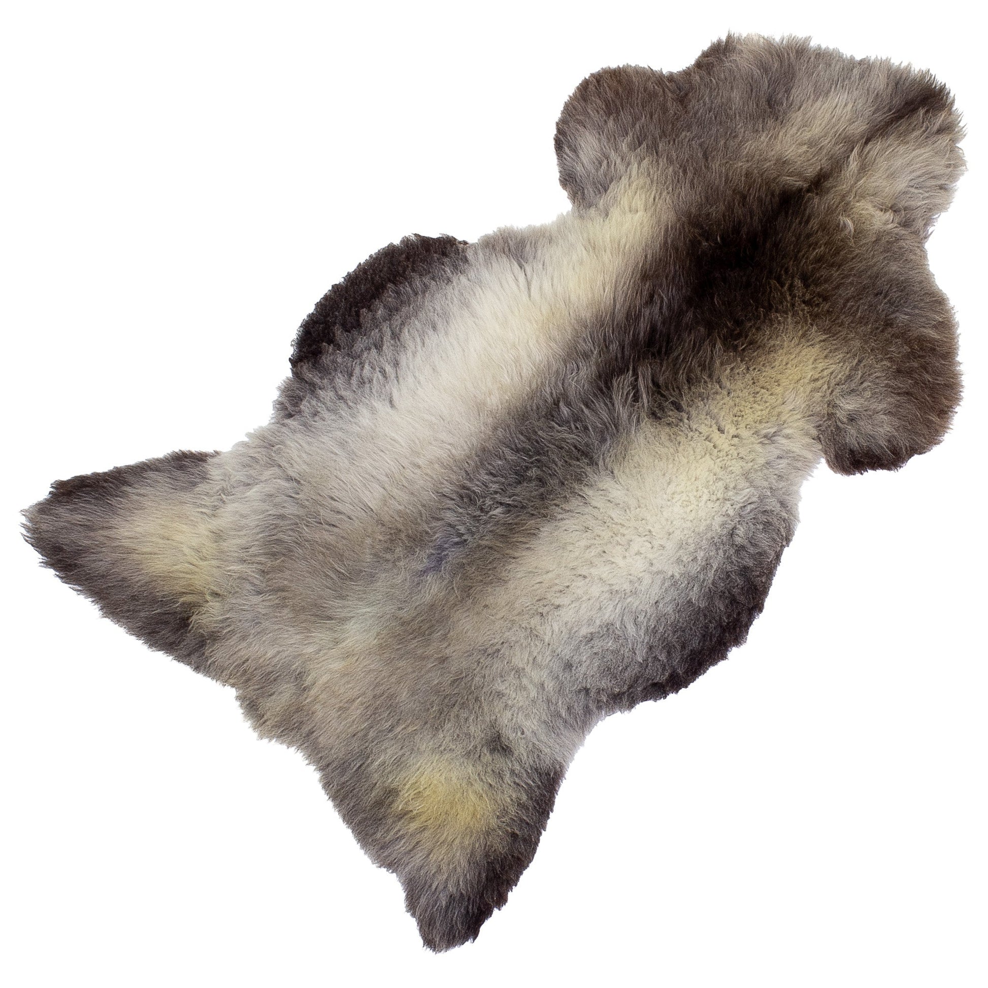 Short Wool Black and Silver Sheepskin