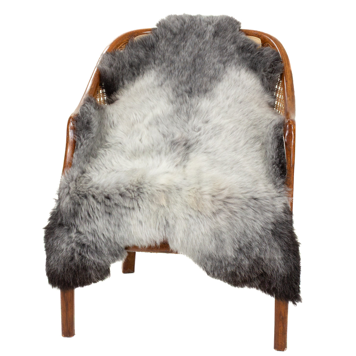 Short Wool Black Silver Gray Sheepskin