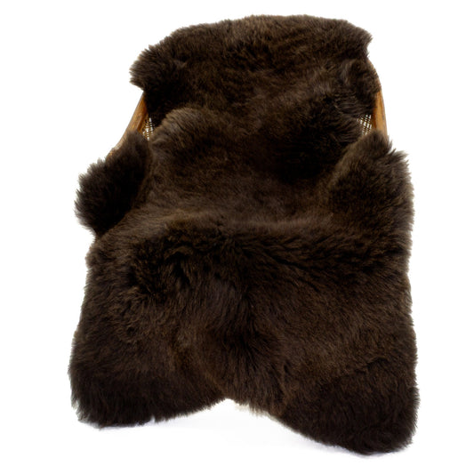 Large Dense Short Wool Dark Brown Sheepskin