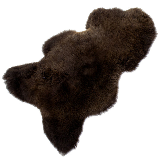 Large Dense Short Wool Dark Brown Sheepskin