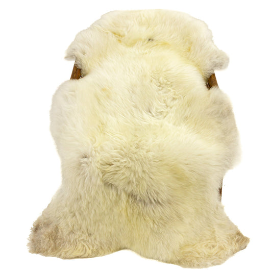 Huge Short Wool Ivory Light Mottled Sheepskin