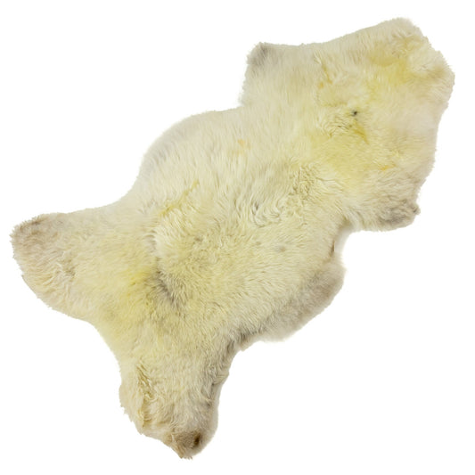 Huge Short Wool Ivory Light Mottled Sheepskin