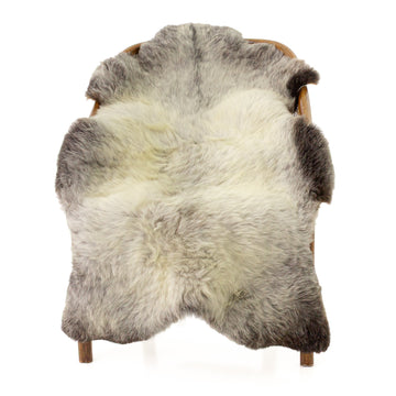 Short Wool White w Black Edges Sheepskin