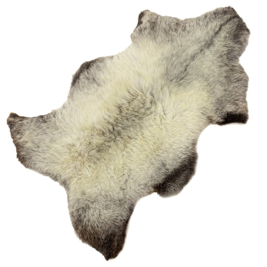 Short Wool White w Black Edges Sheepskin