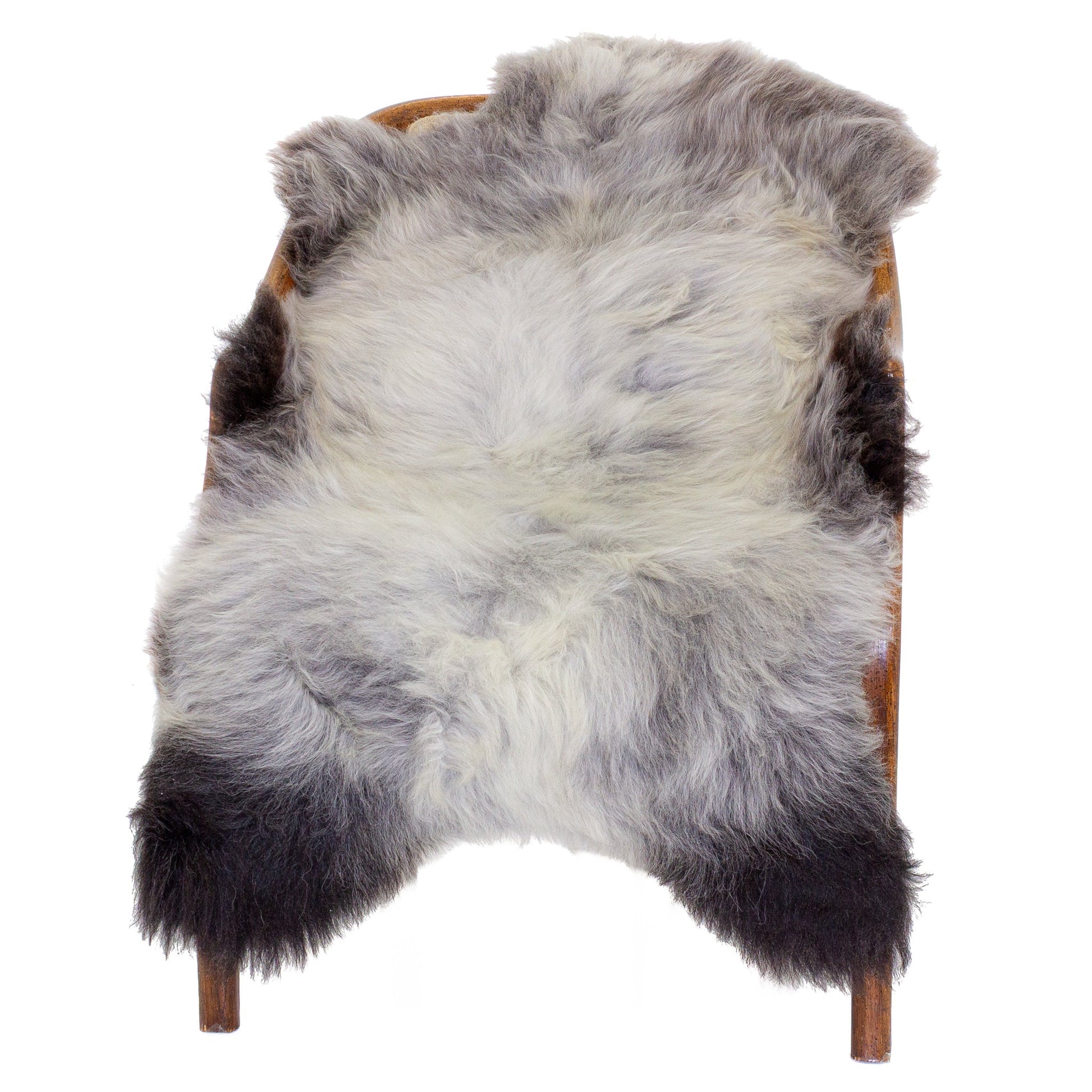 Silver Gray and Black Sheepskin