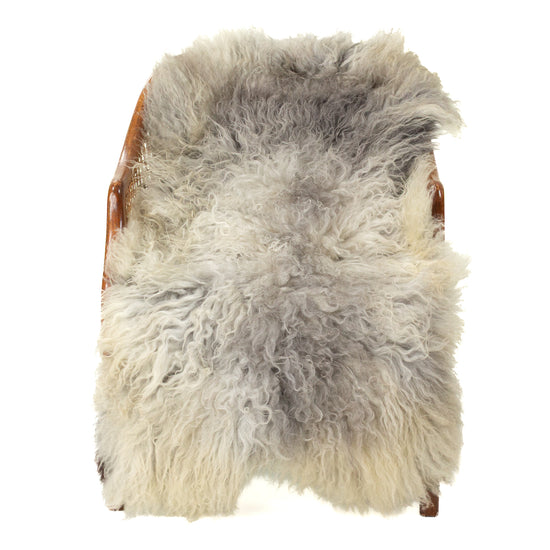 Silver Gray Long Wavy Swedish Sheepskin