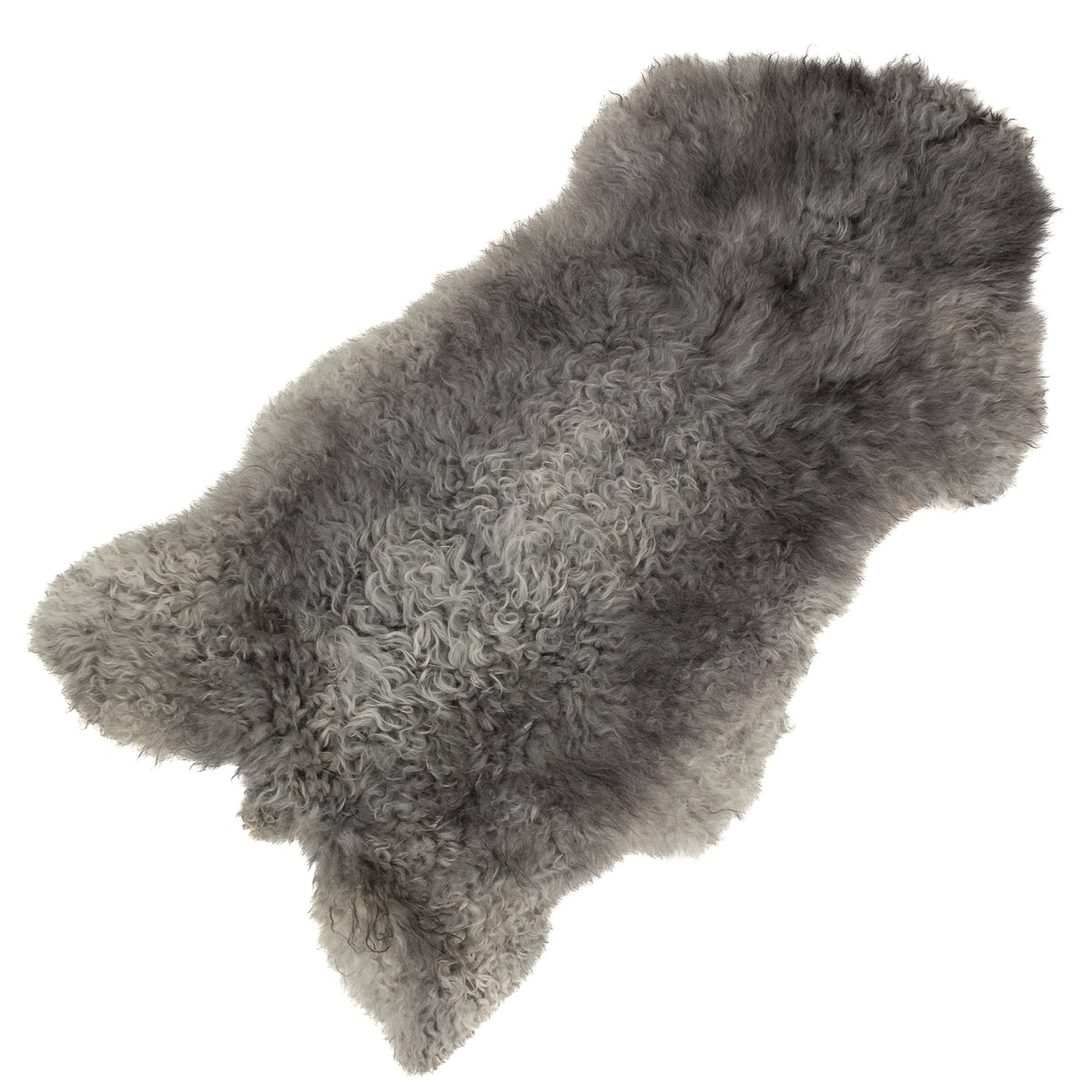 Silver w Gray Soft Long Some Curly Hair Swedish Sheepskin Rug