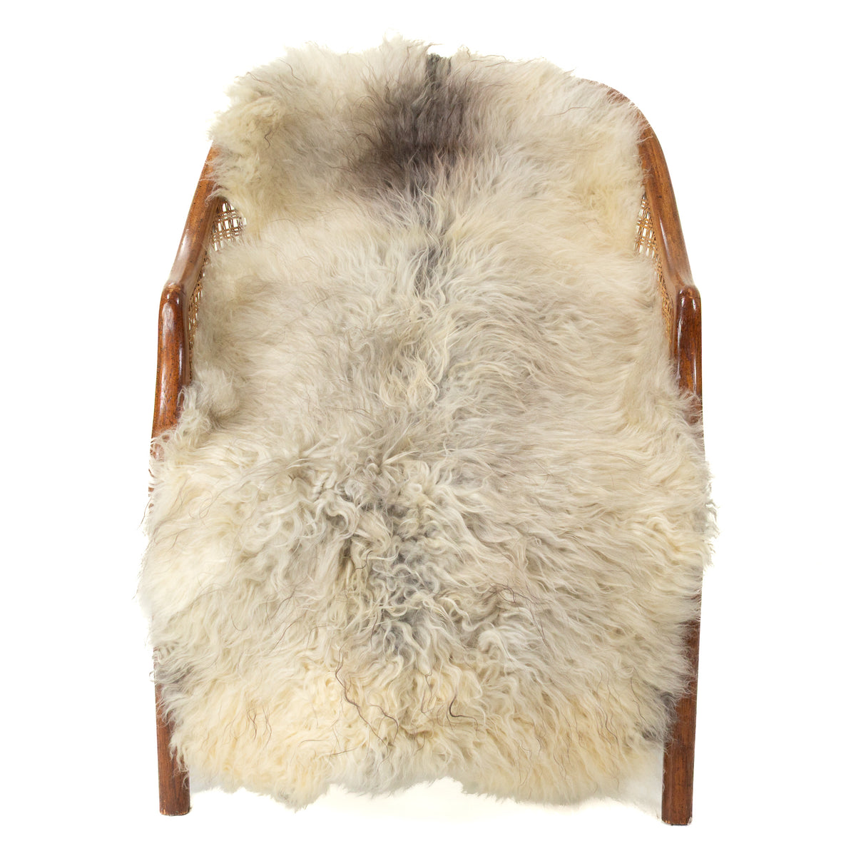 Silver w Gray Soft Long Hair Swedish Sheepskin